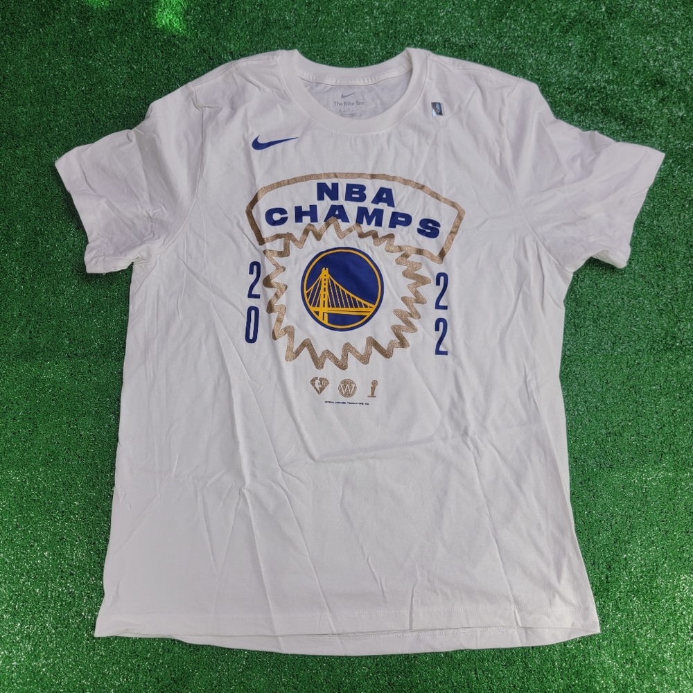 Nike Golden State Warriors 2022 NBA Champs Men's T Shirt Size XL White Blue New